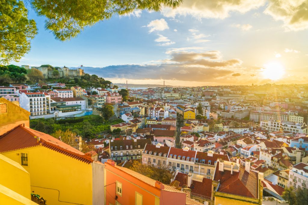 Lissabon uitzicht zonsondergang