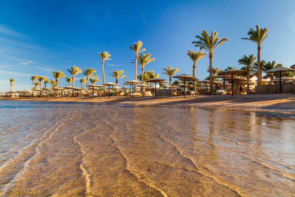 Egypte Hurghada strand zee zonsondergang