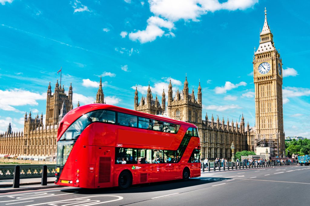 Londen Big Ben bus