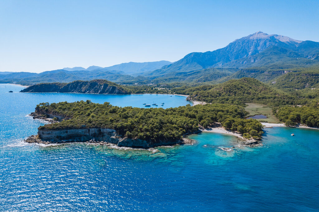 Uitzicht zee land Kemer Turkije